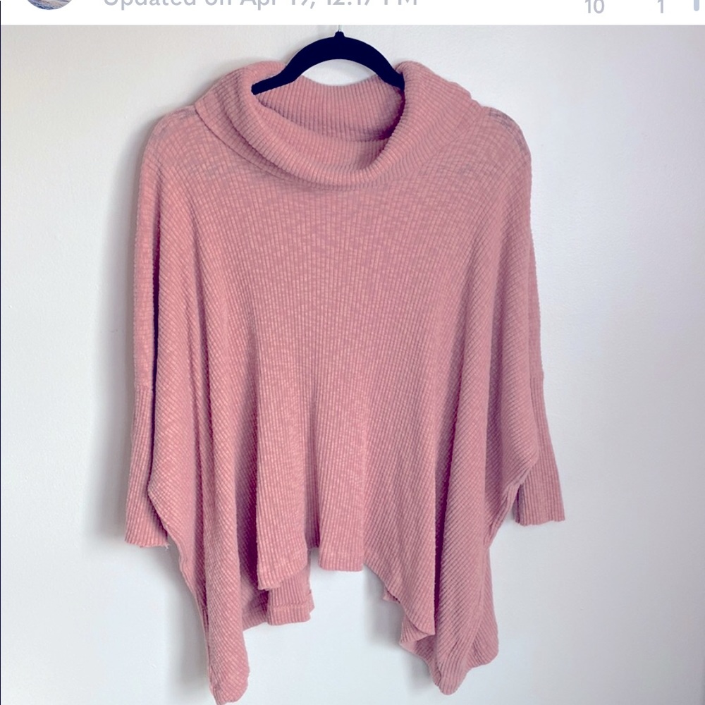 Free People Beach World Traveler Split back cowl neck pullover